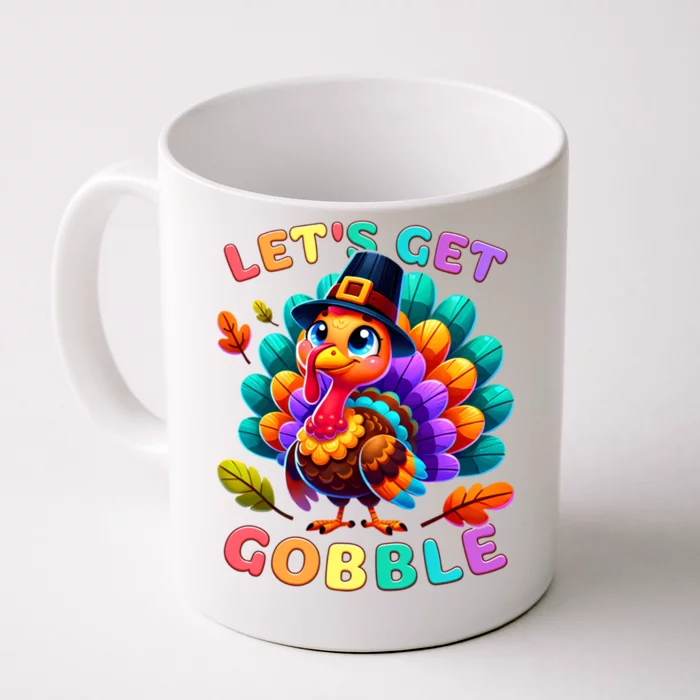 Thanksgiving Colourful Little Turkey Let S Get Gobble Cute Gift Front & Back Coffee Mug