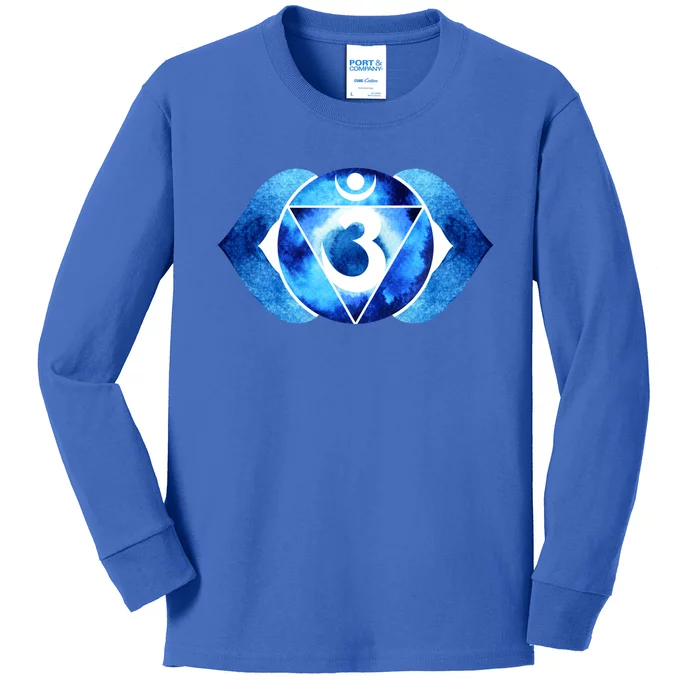 Throat Chakra Lotus Dala Yoga Namaste Cute Gift Kids Long Sleeve Shirt