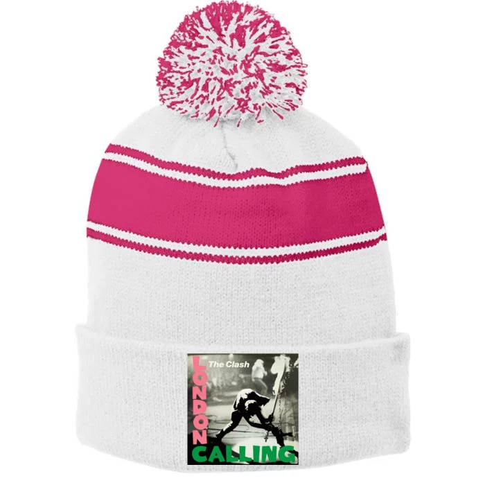 The C.L.A.S.H London Calling Stripe Pom Pom Beanie