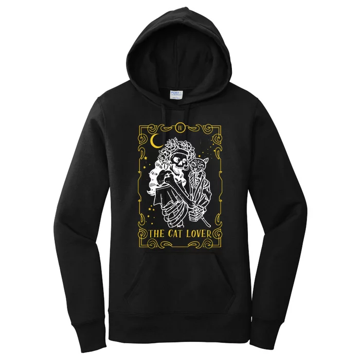 The Cat Lover Vintage Tarot Card Magic Occult Supernatural Women's Pullover Hoodie