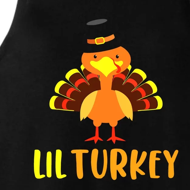 Thanksgiving Cute Lil Turkey Toddler Boys Thanksgiving Ladies Tri-Blend Wicking Tank