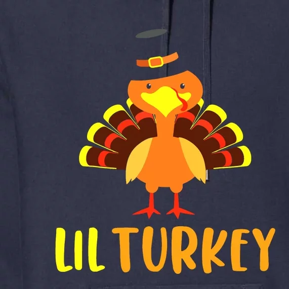 Thanksgiving Cute Lil Turkey Toddler Boys Thanksgiving Premium Hoodie