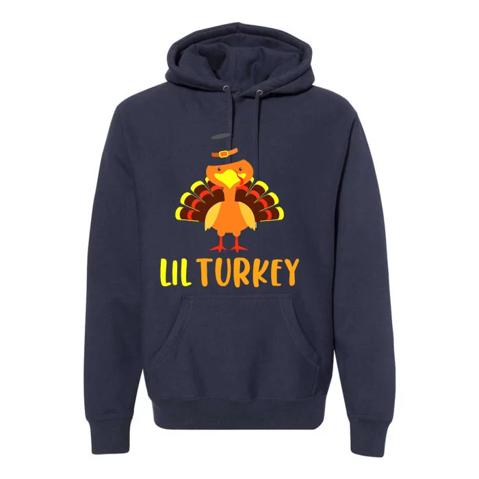 Thanksgiving Cute Lil Turkey Toddler Boys Thanksgiving Premium Hoodie