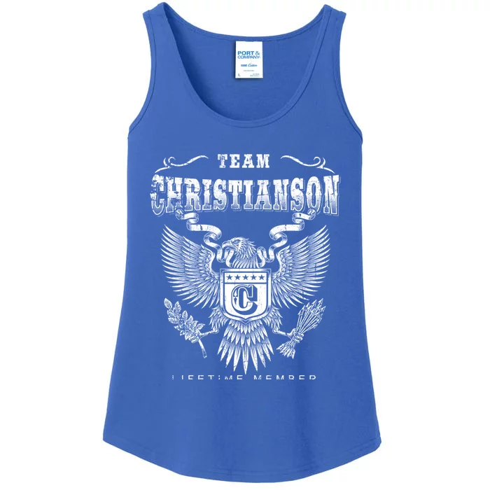 Team Christianson Lifetime Member Last Name Gift Ladies Essential Tank