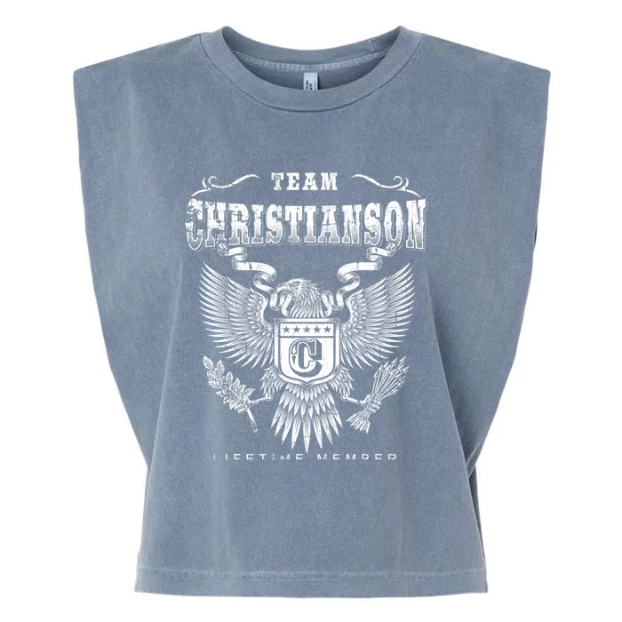 Team Christianson Lifetime Member Last Name Gift Garment-Dyed Women's Muscle Tee