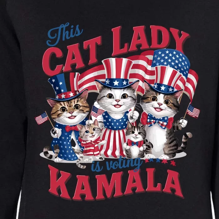 This Cat Lady Voting For Kamala Harris 2024 1st Female President Womens California Wash Sweatshirt