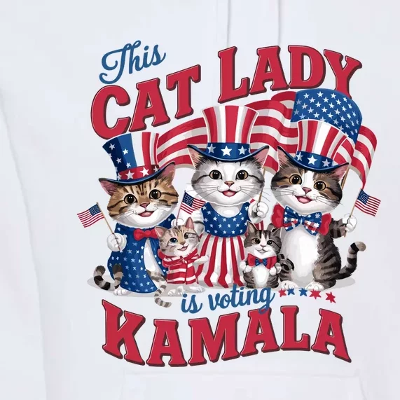 This Cat Lady Voting For Kamala Harris 2024 1st Female President Premium Hoodie