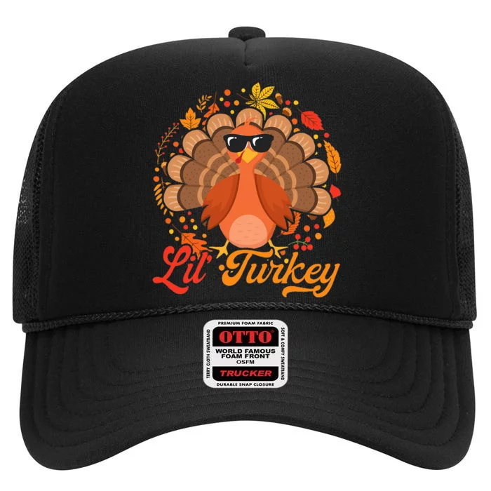 Thanksgiving  Cute Lil Turkey Thanksgiving High Crown Mesh Trucker Hat