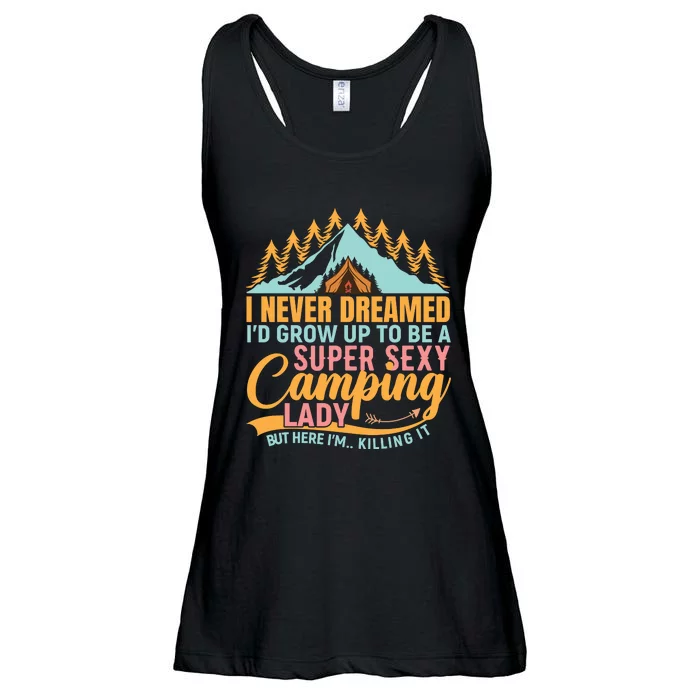 Typography Camping Lover T Ladies Essential Flowy Tank