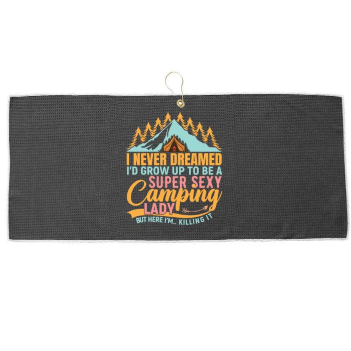 Typography Camping Lover T Large Microfiber Waffle Golf Towel