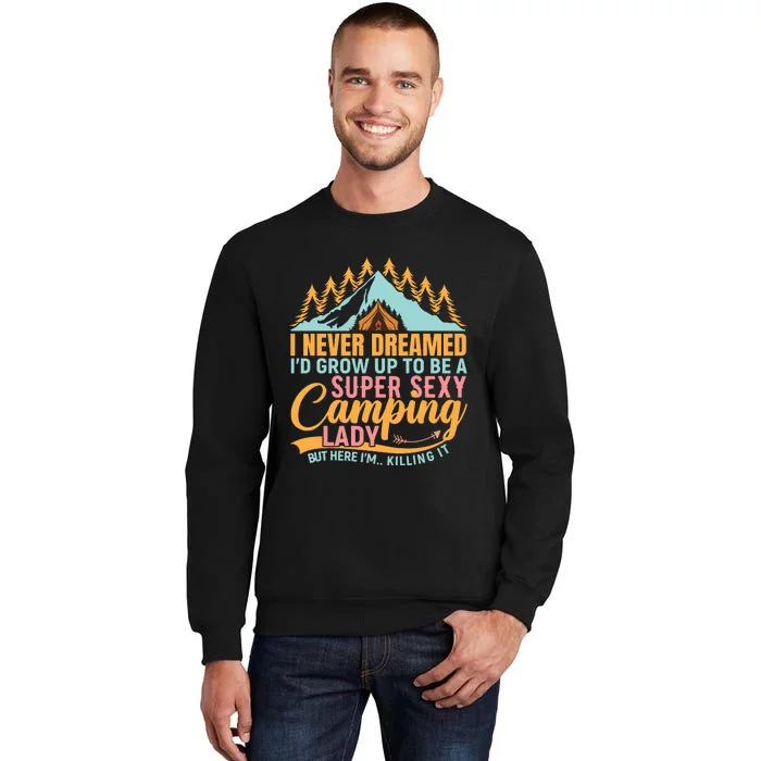 Typography Camping Lover T Tall Sweatshirt