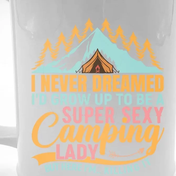 Typography Camping Lover T Front & Back Beer Stein