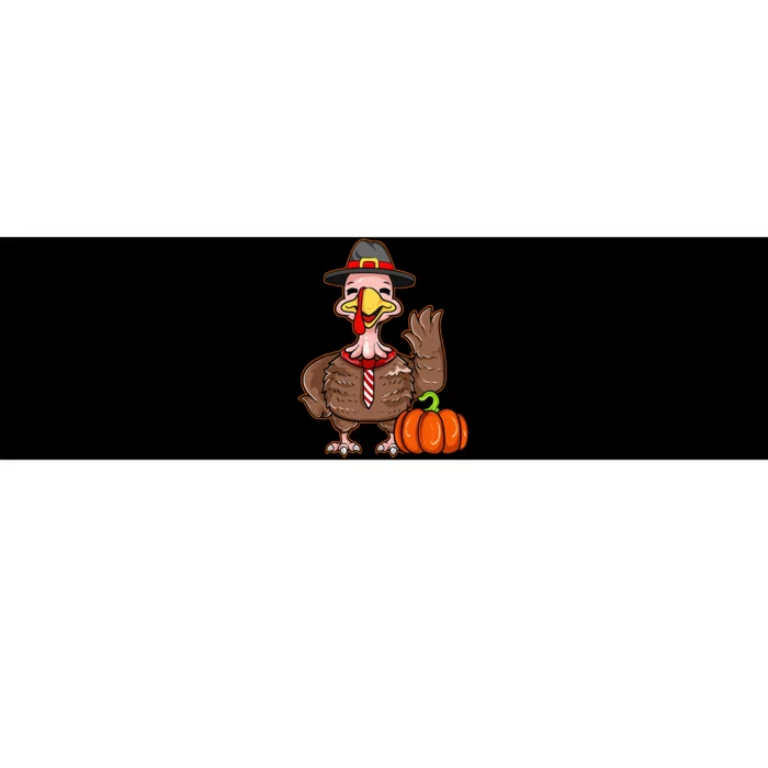 Thanksgiving Cute Little Turkey Pilgrim Pumpkin Fall Funny Bumper Sticker