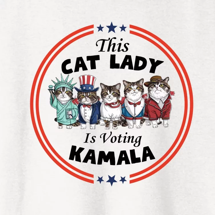 This Cat Lady Voting For Kamala Harris 2024 1st Female President Women's Crop Top Tee