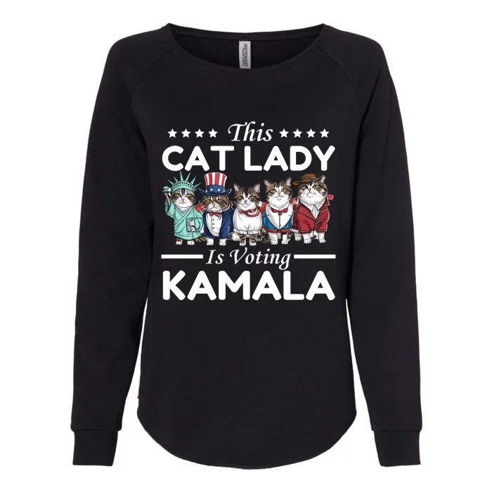 This Cat Lady Voting For Kamala Harris 2024 1st Female President Womens California Wash Sweatshirt