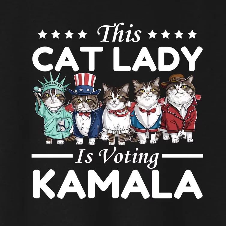 This Cat Lady Voting For Kamala Harris 2024 1st Female President Women's Crop Top Tee