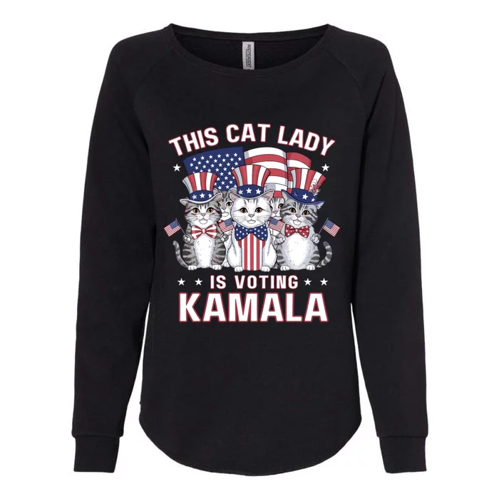 This Cat Lady Voting For Kamala Harris 2024 1st Female President Womens California Wash Sweatshirt