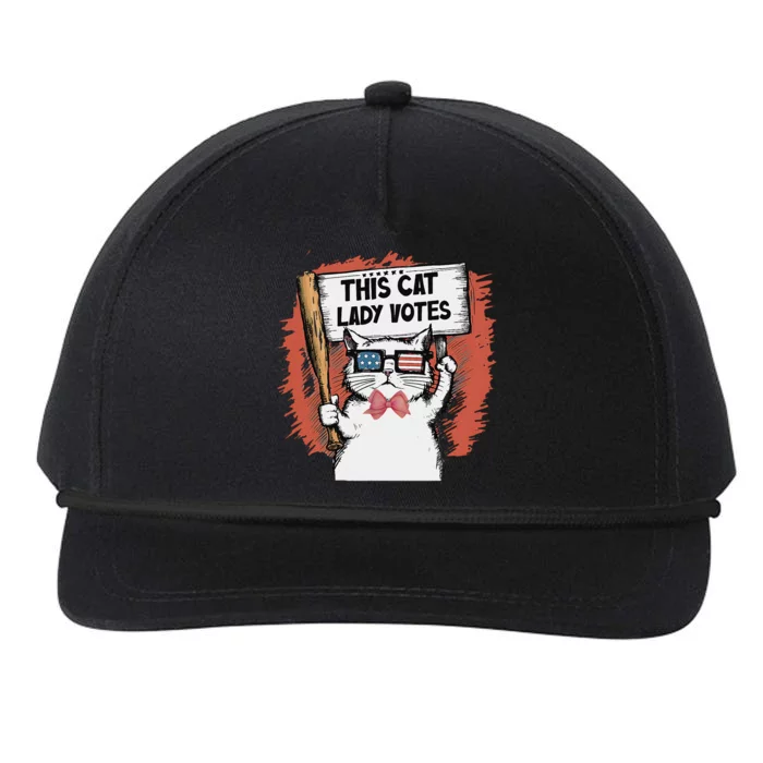 This Cat Lady Votes President Election Vote Cute Cat Gift Snapback Five-Panel Rope Hat