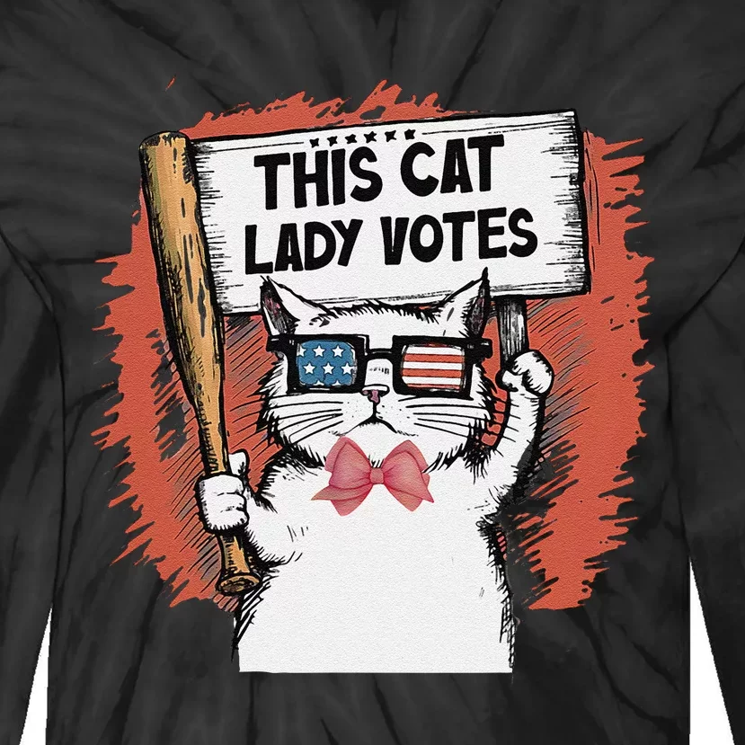 This Cat Lady Votes President Election Vote Cute Cat Gift Tie-Dye Long Sleeve Shirt