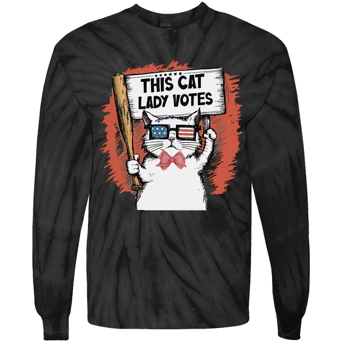 This Cat Lady Votes President Election Vote Cute Cat Gift Tie-Dye Long Sleeve Shirt