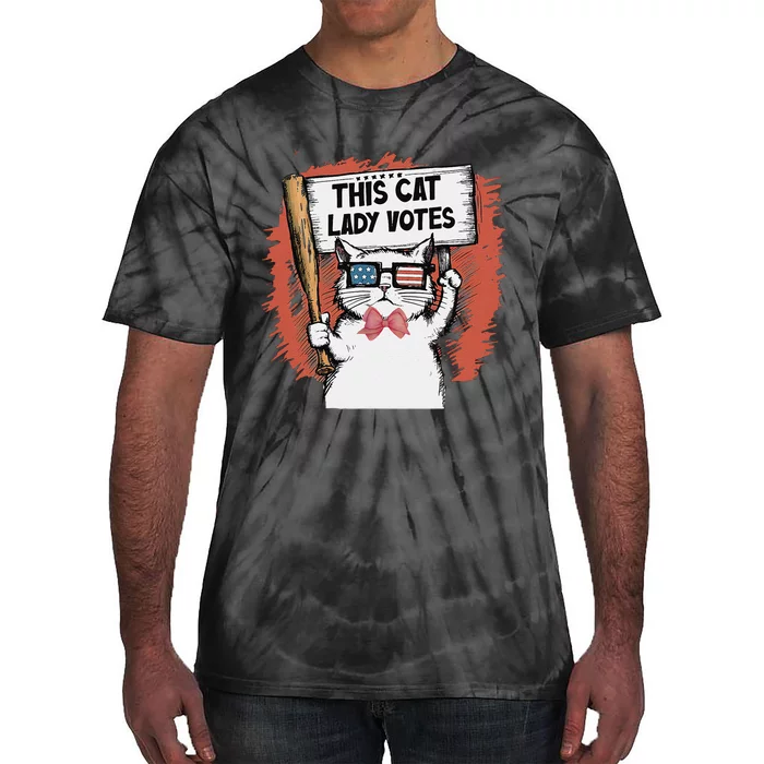 This Cat Lady Votes President Election Vote Cute Cat Gift Tie-Dye T-Shirt