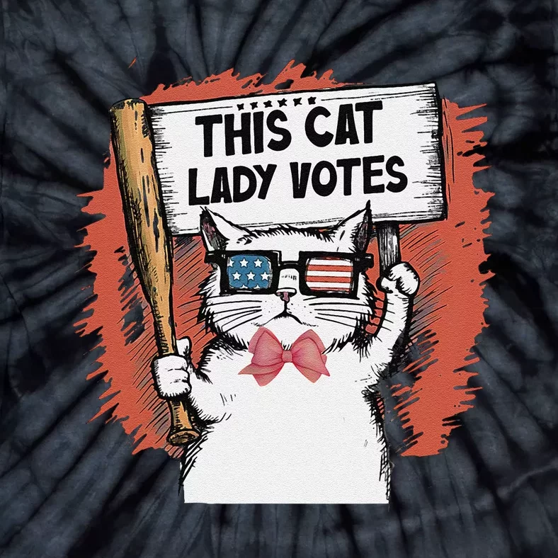 This Cat Lady Votes President Election Vote Cute Cat Gift Tie-Dye T-Shirt