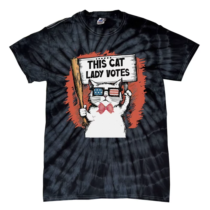 This Cat Lady Votes President Election Vote Cute Cat Gift Tie-Dye T-Shirt