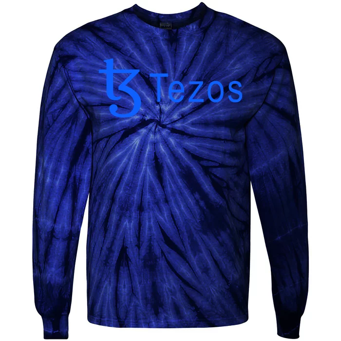 Tezos Cryptocurrency Logo Tie-Dye Long Sleeve Shirt