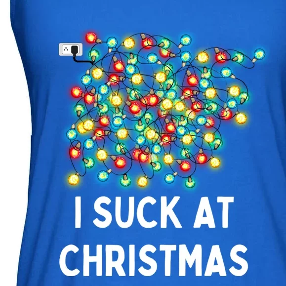 Tangled Christmas Lights I Suck At Christmas Funny Movies Cool Gift Ladies Essential Flowy Tank