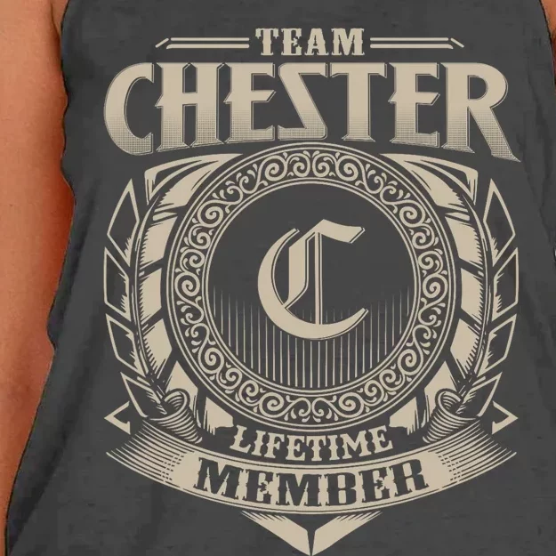 Team CHESTER Lifetime Member CHESTER Name Personalized Women's Knotted Racerback Tank