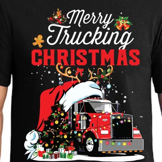 Trucker Christmas Merry Trucking Christmas For Truck Drivers Pajama Set