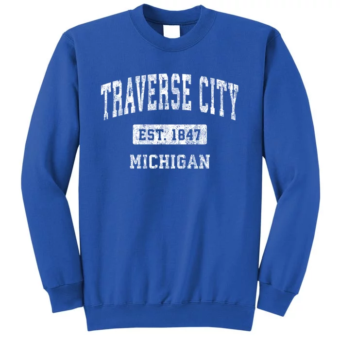 Traverse City Michigan Mi Vintage Sports Tall Sweatshirt