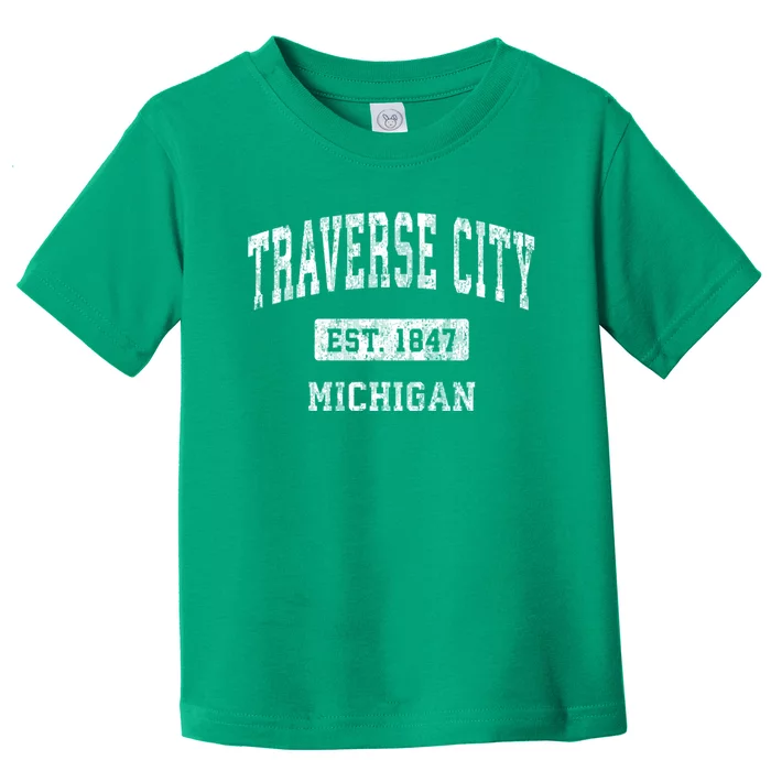 Traverse City Michigan Mi Vintage Sports Toddler T-Shirt