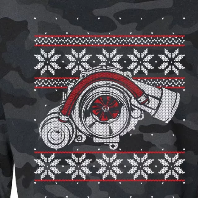 Turbo Car Mechanic Matching Ugly Christmas Racing Drifting Cool Gift Cropped Pullover Crew