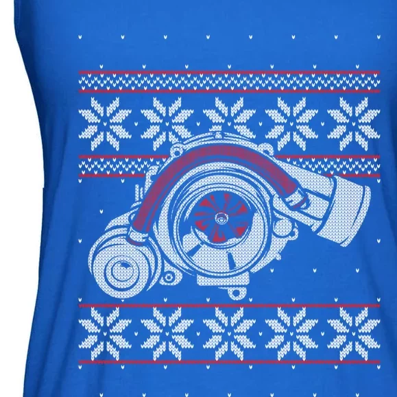 Turbo Car Mechanic Matching Ugly Christmas Racing Drifting Cool Gift Ladies Essential Flowy Tank