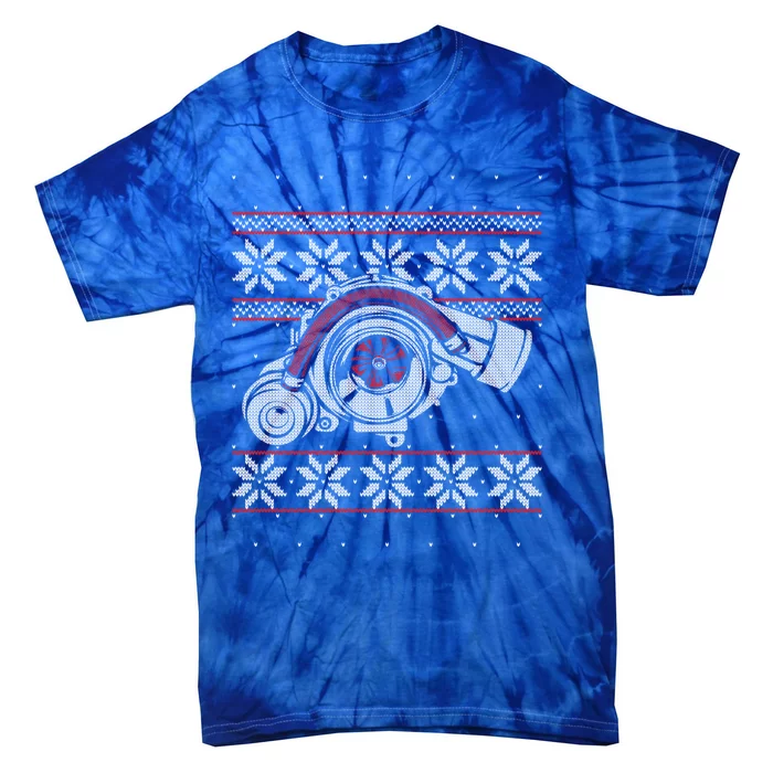 Turbo Car Mechanic Matching Ugly Christmas Racing Drifting Cool Gift Tie-Dye T-Shirt