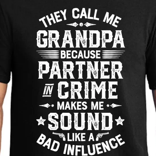 They Call Me Grandpa Partner In Crime Fathers Day Pajama Set