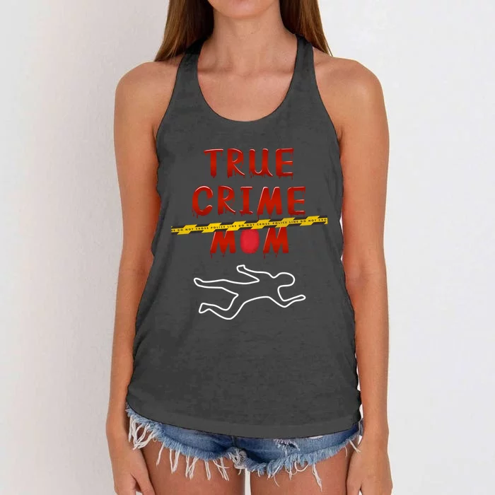 True Crime Mom Funny Podcast Lover Listener Junkie Addict Meaningful Gift Women's Knotted Racerback Tank