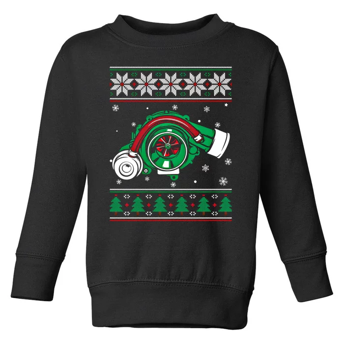 Turbo Car Mechanic Matching Ugly Christmas Racing Drifting Gift Toddler Sweatshirt