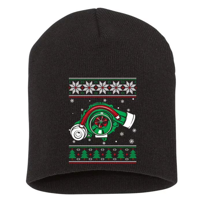 Turbo Car Mechanic Matching Ugly Christmas Racing Drifting Gift Short Acrylic Beanie