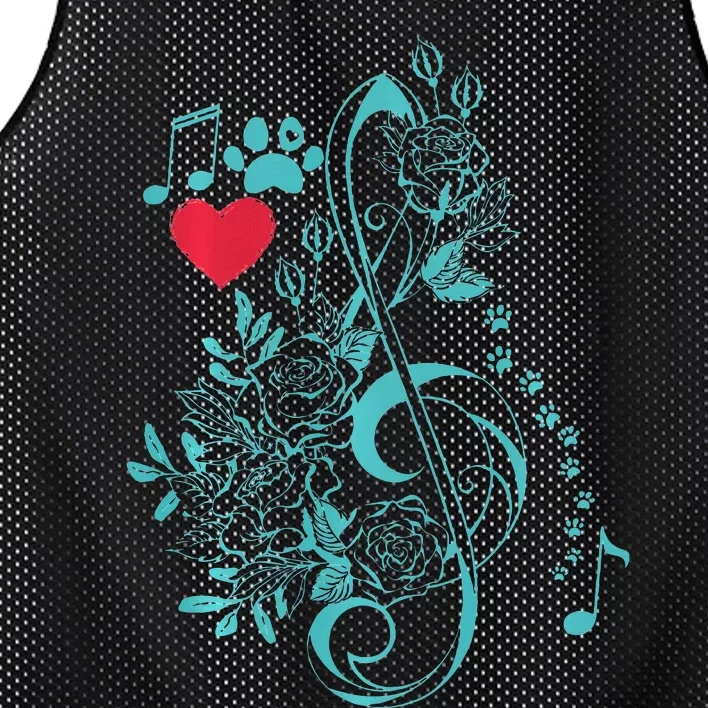 Treble Clef Music Paws Mesh Reversible Basketball Jersey Tank