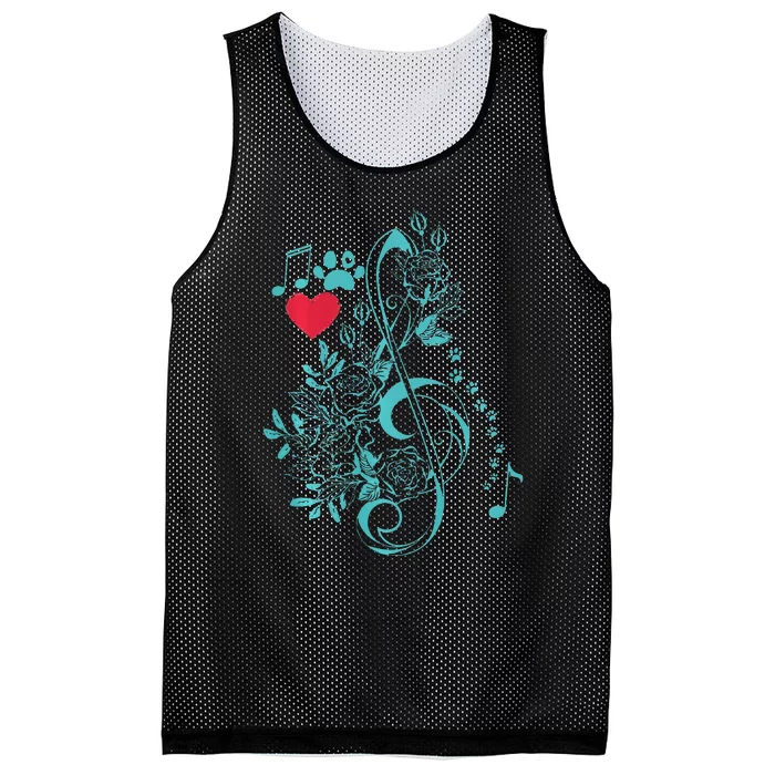 Treble Clef Music Paws Mesh Reversible Basketball Jersey Tank