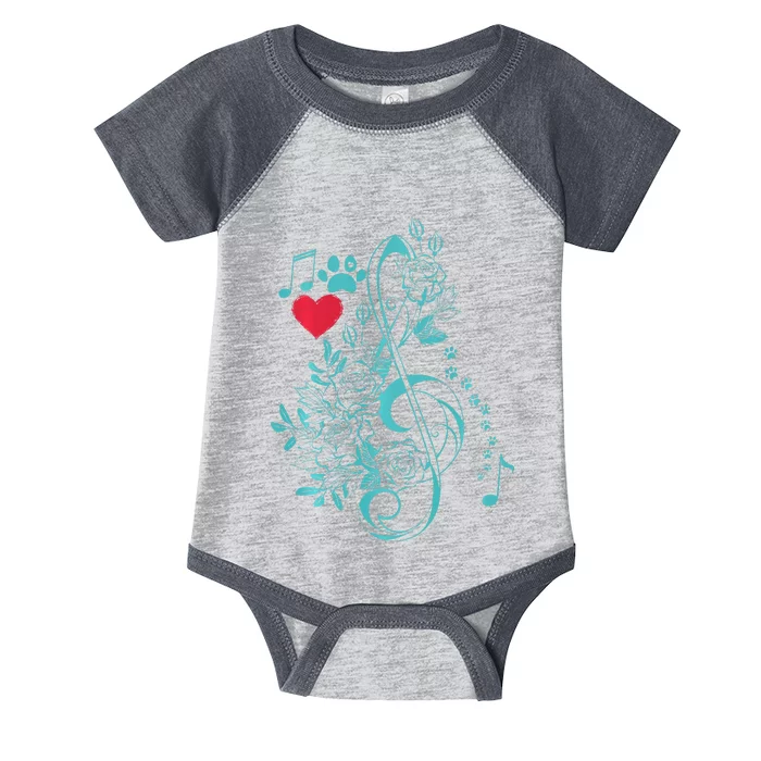 Treble Clef Music Paws Infant Baby Jersey Bodysuit