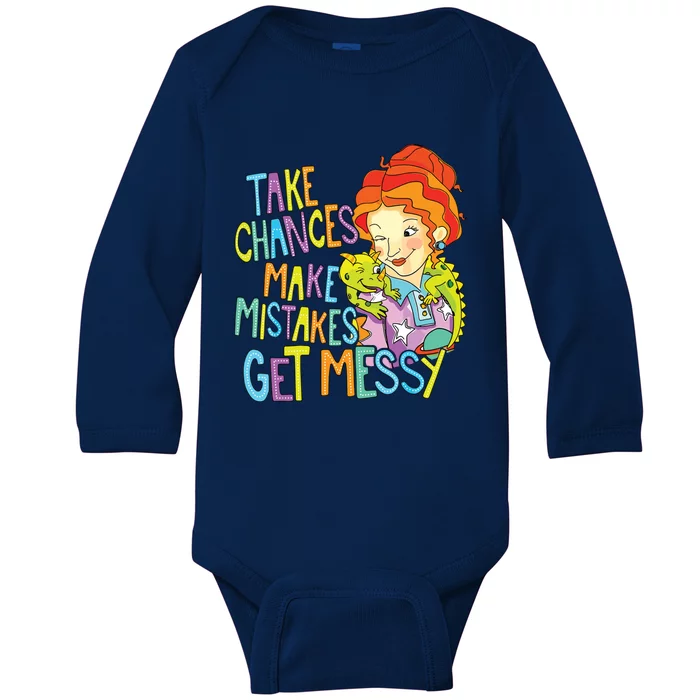 Take Chances Make Mistakes Get Messy Beauty Teacher Baby Long Sleeve Bodysuit