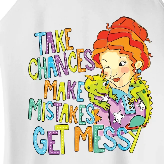 Take Chances Make Mistakes Get Messy Beauty Teacher Women’s Perfect Tri Rocker Tank