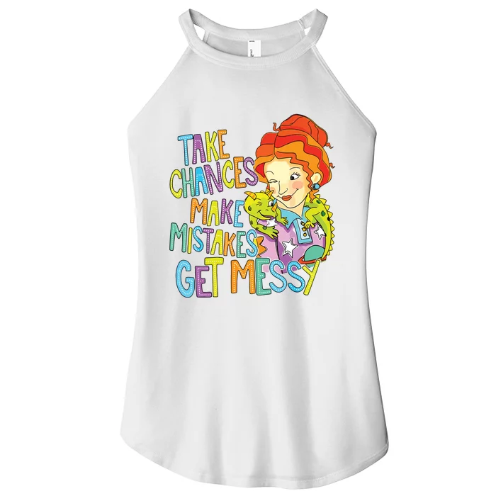 Take Chances Make Mistakes Get Messy Beauty Teacher Women’s Perfect Tri Rocker Tank