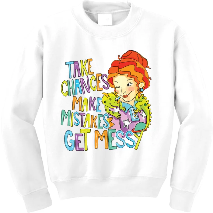 Take Chances Make Mistakes Get Messy Beauty Teacher Kids Sweatshirt