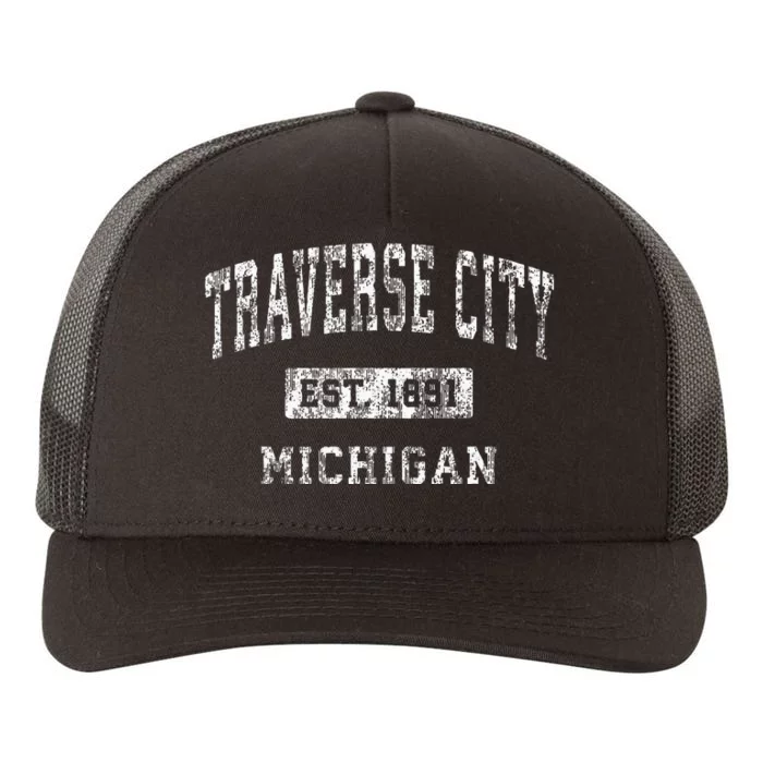 Traverse City Michigan Mi Vintage Established Sports Yupoong Adult 5-Panel Trucker Hat