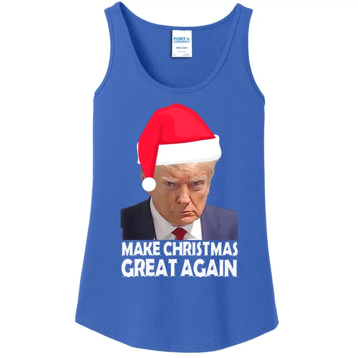 Trump Claus Make Christmas Great Again Trump Mugshot Gift Ladies Essential Tank