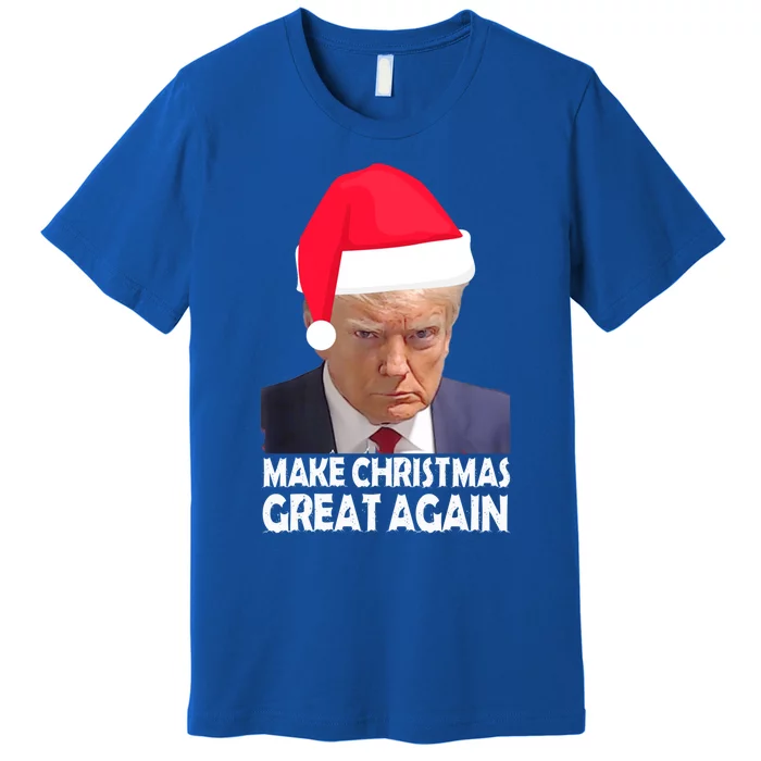 Trump Claus Make Christmas Great Again Trump Mugshot Gift Premium T-Shirt